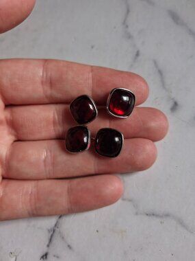 Vintage Red stoned Krementz cuffinks
